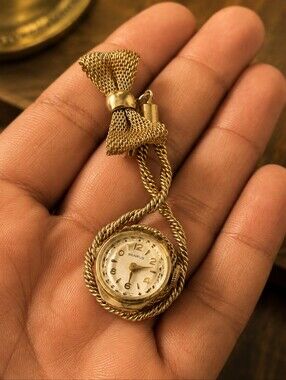 Gold-Tone Bow Pendant Watch Bracelet - Gold Color